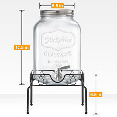 2 Gallon Glass Drink Dispenser