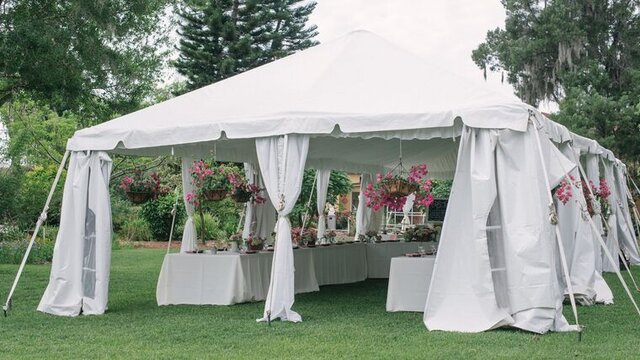  20x40 White Draped Tent