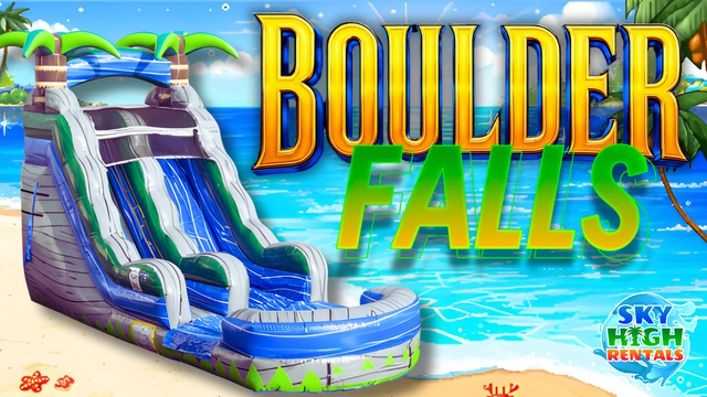 17’ BOULDER FALLS WATER SLIDE WITH POOL