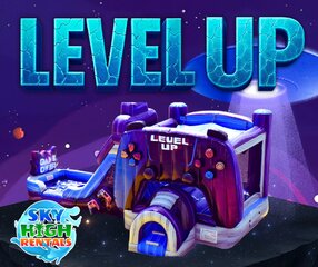 <font size= 5 color= Blue>Level Up</font><font color =Blue size=4>- (16’x30’)</font><font color=black size= 4><p>Basketball Hoop Inside & Slide</p></font>