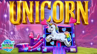 <font size= 5 color= hotpink>Unicorn</font><font color =hotpink size=4>- (14’x26’)</font><font color=black size= 4><p>Basketball Hoop Inside & Slide</p></font>
