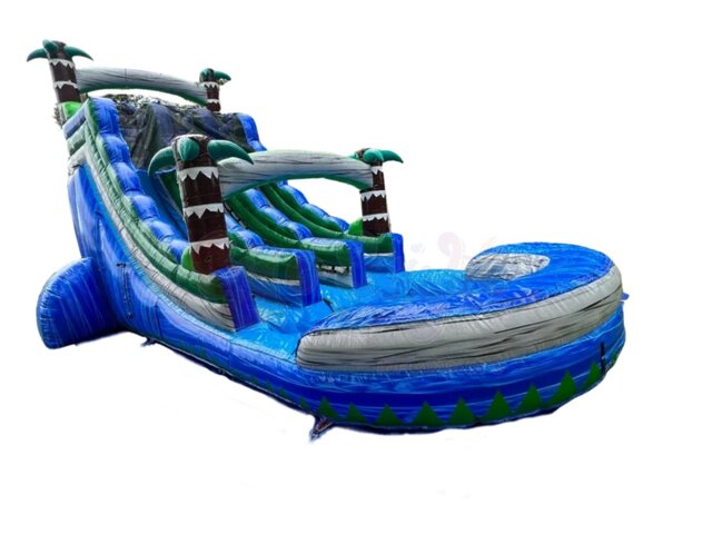 22ft Double Lane Blue Surge Water Slide 