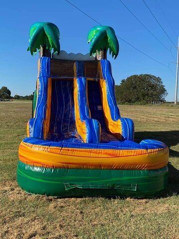 15 ft. tropical water slide with pool