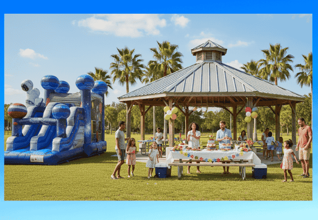 Party Rentals from Sky High Water Slides at Wickham Park in Melbourne, Fl