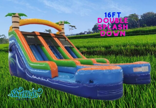 16 Foot Double Splash Down Slide
