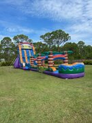22 Foot Tiki Plunge Double Lane Slide with Slip-n-Slide