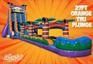 27ft Orange Tiki Plunge Double Lane Slide
