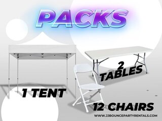 1 TENT 2 TABLES  12 CHAIRS PACKAGE