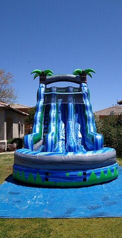 22' Blue Crush Dual Lane Water Slide with Splash Pool