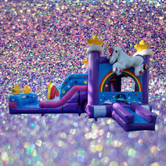 GLITTER UNICORN (AGES 3-9) SINGLE WATER SLIDE & SPLASH PAD