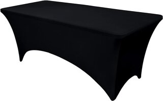 BLACK 6' FITTED TABLE CLOTH