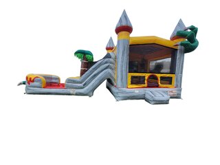 MONSTER HOUSE DOUBLE SLIDE POOL