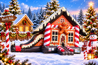 GINGERBREAD SLIDE BOUNCE HOUSE COMBO (DRY ONLY)