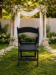 BLACK PREMIUM RESIN PADDED GARDEN CHAIR