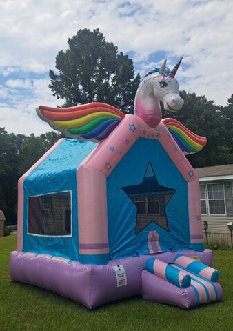 Whimsical Unicorn bounce house