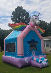 Whimsical Unicorn bounce house