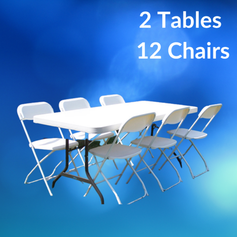 Basic Table & (Black) Chairs Rental Package