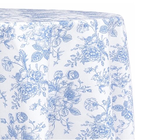 French Toile Light Blue 132” Round