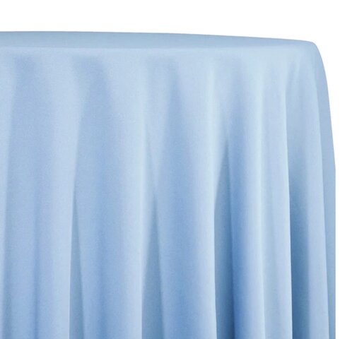 132” Round Light Blue Tablecloth