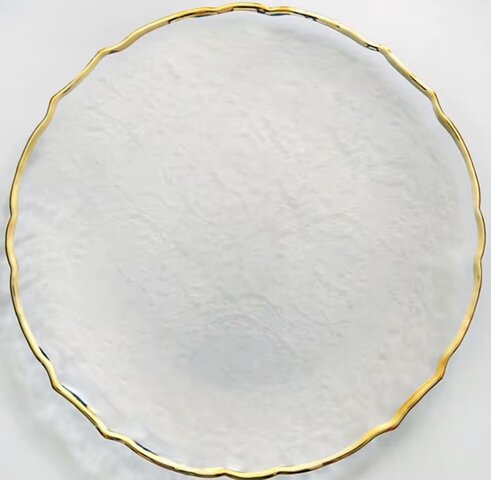 Gold Ribbon Glass Charger