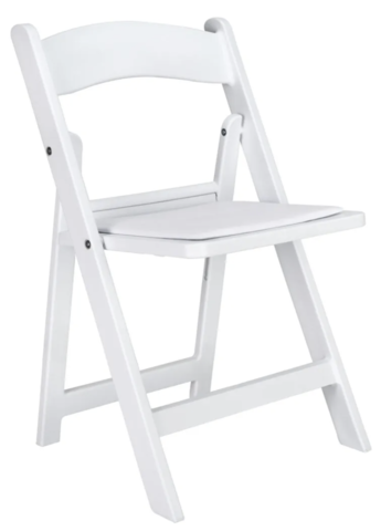 White Resin Padded Chair Rental 