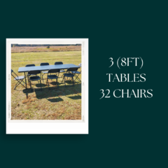 8ft Table / Black Chairs Package