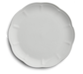 White Scalloped 9” Dinner Plate