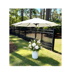 Market Umbrella + Florals + Vessel