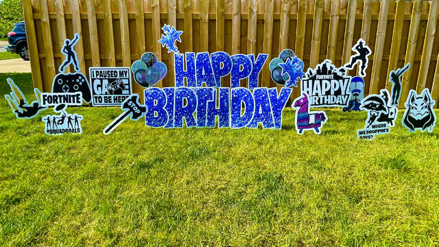 Blue Sparkle Happy Birthday + Fortnite Super Set