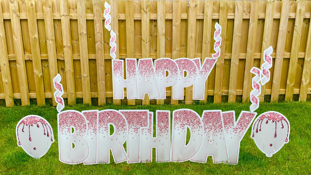 Rose Gold Sparkle Happy Birthday Letters
