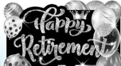 Silver Happy Retirement Large Sign