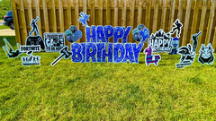 Blue Sparkle Happy Birthday + Fortnite Super Set