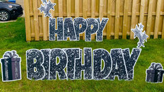 Black Sparkle Happy Birthday Letters