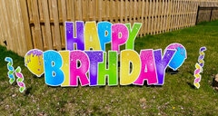 Pastel Happy Birthday Letters and Balloons