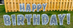 Silver Sparkle Happy Birthday Letters