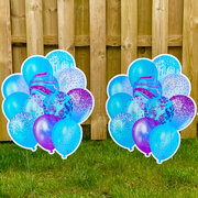 Teal and Purple Sparkle Balloon Set