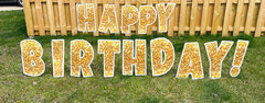 Yellow Sparkle Happy Birthday Letters