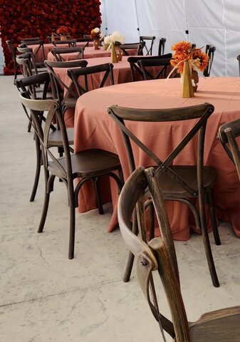 Fruitwood Cross Back Chairs 