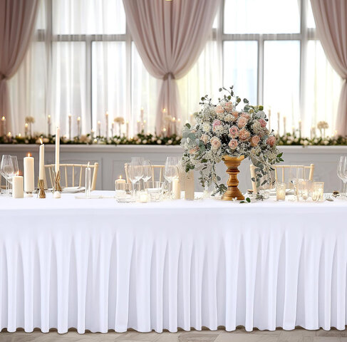 8ft White Fitted Tablecloths