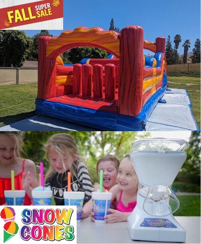 *FALL SUPER SALE* The 32FT Fun Run Obstacle Course with Free Snow Cone Machine Rental (Supplies Included)