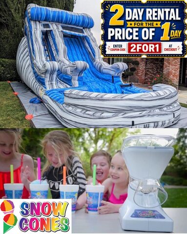 SUPER SUMMER SALE - Summer Splash Water Slide with Free Snow Cone Machine Rental (Supplies Included)