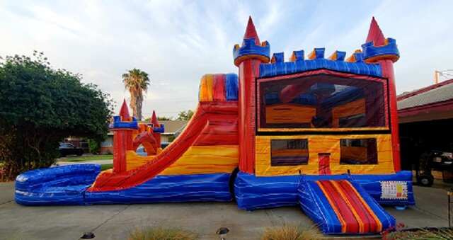 The Fortress Bounce House with Double Lane Water Slide (WET)