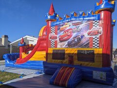 Cars Bounce House with Double Lane Slide