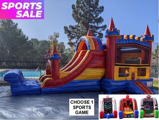  *SPORTS SALE* The Fortress Bounce House with Double Lane Slide + Choose 1 Sports Challenge Game
