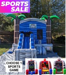  *SPORTS SALE* The Fortress Bounce House with Slide + Choose 1 Sports Challenge Game