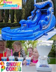 SUPER SUMMER SALE - Wave Runner Water Slide with Free Snow Cone Machine Rental (Supplies Included)