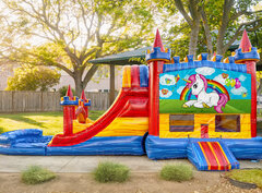 The Unicorn Bounce House with Double Lane Slide (DRY)