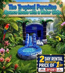 The Tropical Paradise Bounce House with Water Slide (WET)