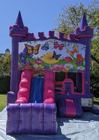 The Butterfly Castle Bounce House with Slide (DRY)
