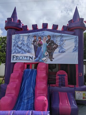 The Frozen Castle Bounce House with Slide (DRY)